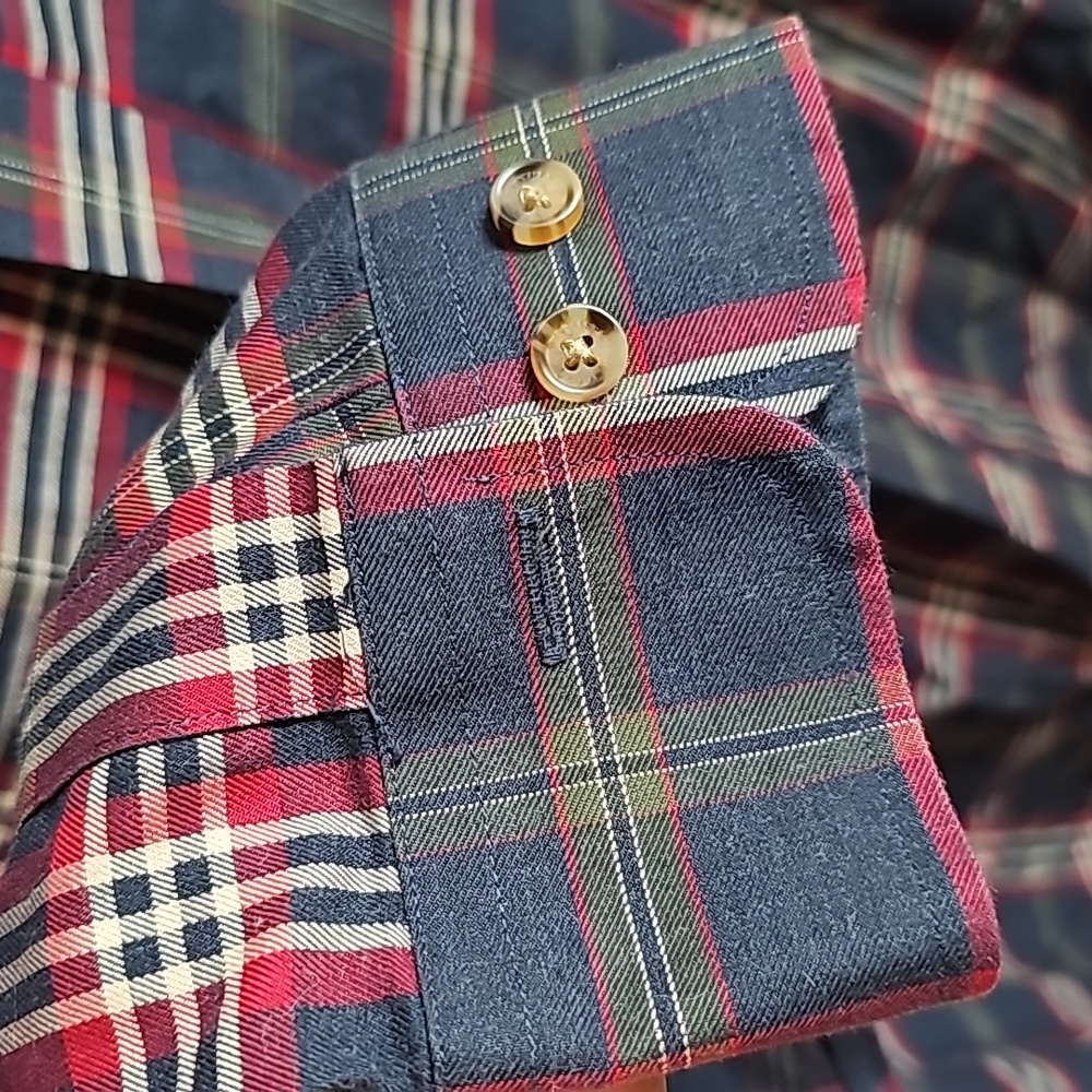 Brooks Brothers 100% Supima Madison Cotton Plaid Button Down in Men's Large EUC - Picture 5 of 6